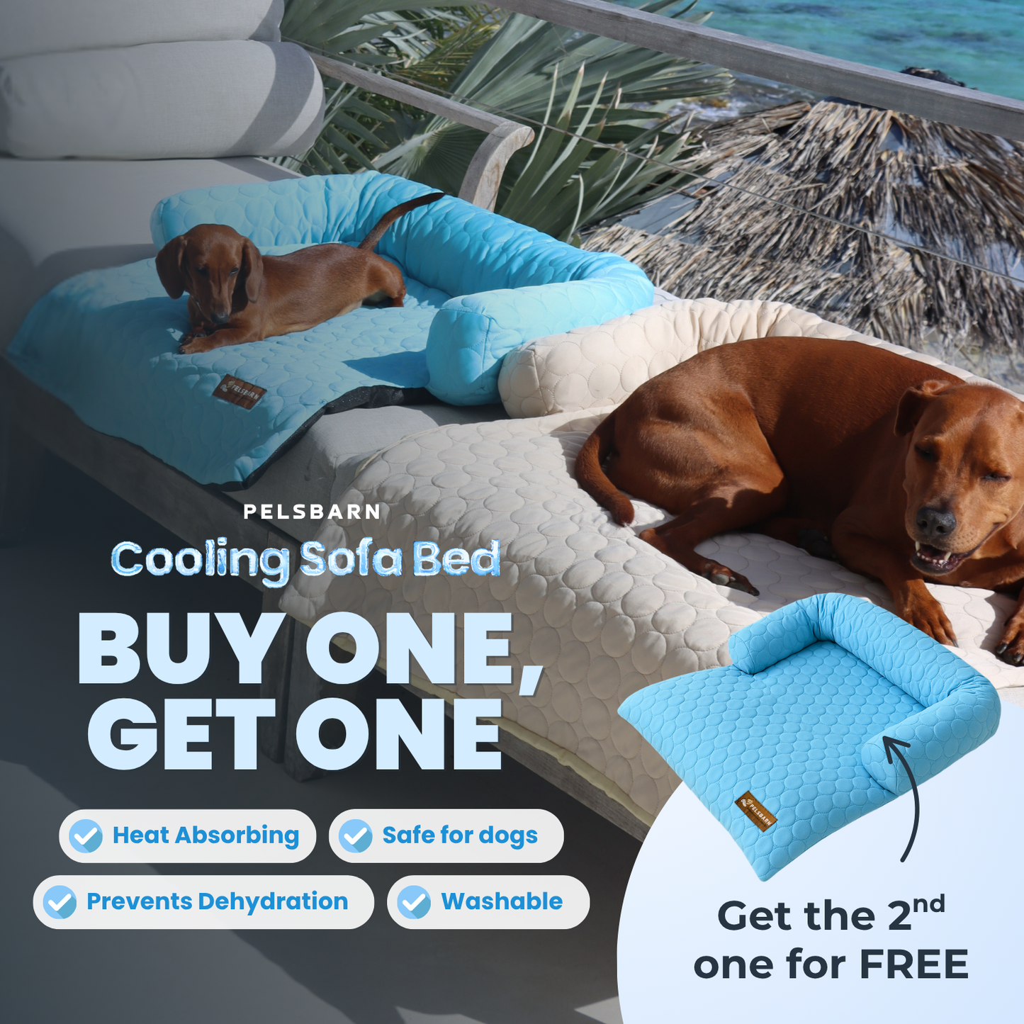 Pelsbarn Cooling Bed (4x more effective) ( 1+1 )